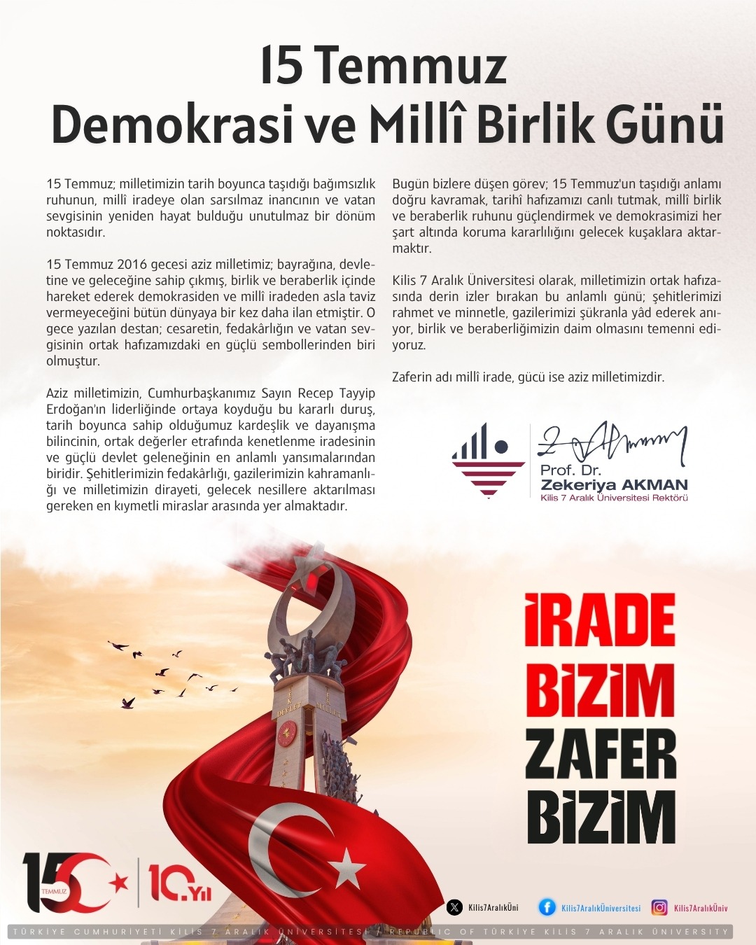 15 Temmuz Demokrasi ve Milli Birlik Günü