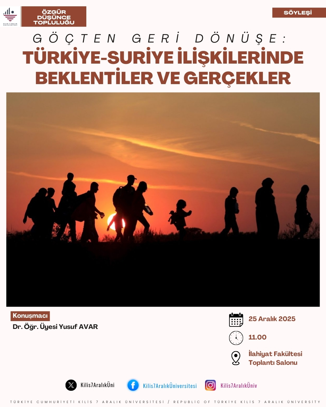 Söyleşi: "Göçten Geri Dönüşe: Türkiye Suriye İlişkilerinde Beklentiler ve Gerçekler