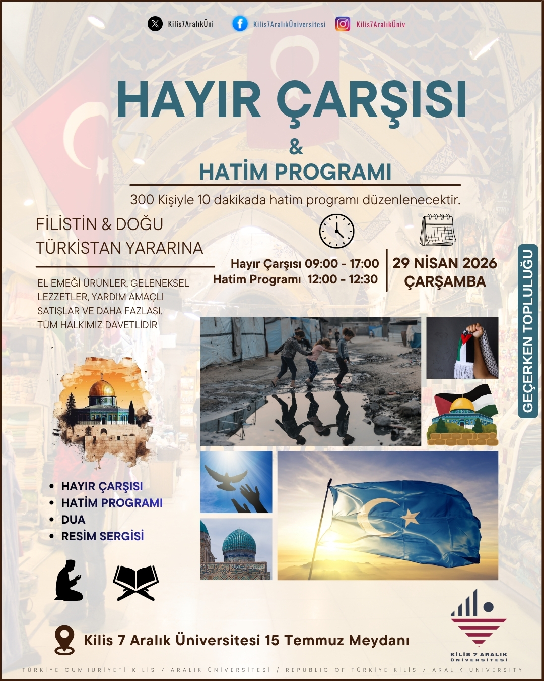Filistin ve Doğu Türkistan Yararına Hayır Çarşısı ve Hatim Duası