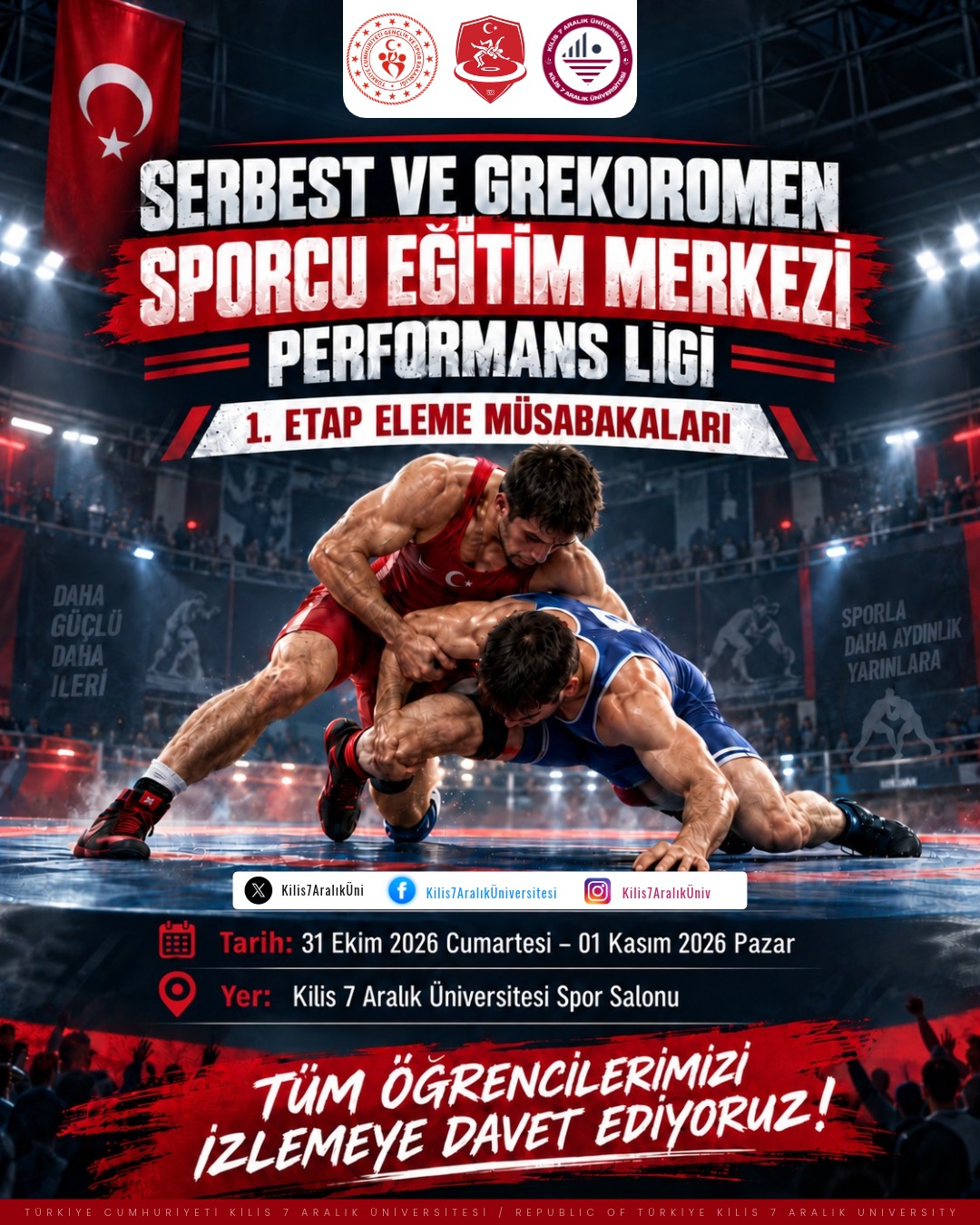 Serbest ve Grekoromen Sporcu Eğitim Merkezi Performans Ligi 1. Etap Eleme Müsabakaları