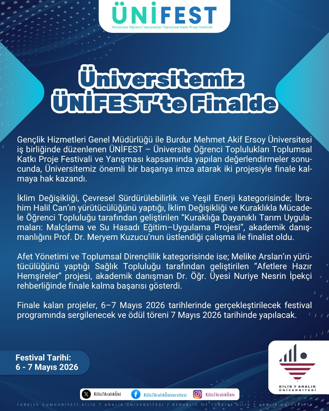 Our University Reaches the Final Round at ÜNİFEST